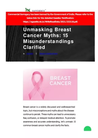 Unmasking Breast Cancer Myths: 15 Misunderstandings Clarified