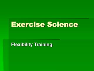 Exercise Science