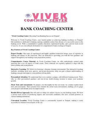 BankCoaching Center