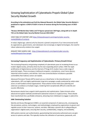Global Cyber Security Market Size, Share, | Forecast - 2032