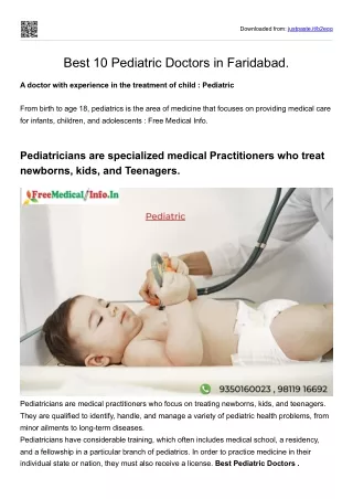 Best 10 Pediatric Doctors in Faridabad.pdf