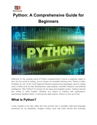 Python - A Guide for Beginners