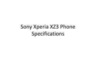 Sony Xperia XZ3 Phone Specifications