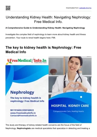 Understanding Kidney Health Navigating Nephrology Free Medical Info