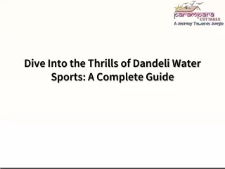 Dive Into the Thrills of Dandeli Water Sports A Complete Guide