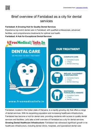 Faridabad: A Growing Hub for Quality Dental Services