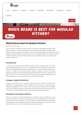 Which Brand Is Best For Modular Kitchen?