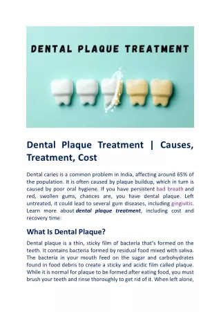 Everything You Must Know About Dental Plaque Treatment