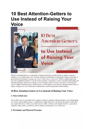 10 Best Attention-Getters to Use Instead of Raising Your Voice | Future Educatio