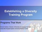 Establishing a Diversity Training Program