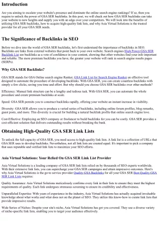 Unlock the Power of GSA SER Backlinks to Increase Your Website's Visibility