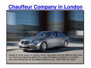 Chauffeur Company in London