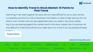 How to Identify Trend in Stock Market