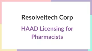 HAAD Licensing for Pharmacists