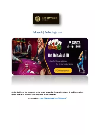 Deltaexch | Getbettingid.com