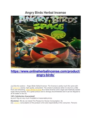 Angry Birds Herbal Incense