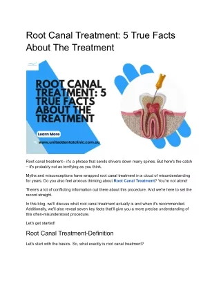 Root Canal Treatment: 5 True Facts About The Treatment