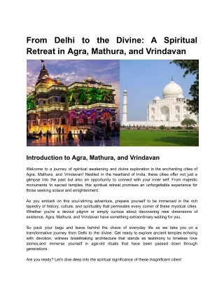 From Delhi to the Divine_ A Spiritual Retreat in Agra, Mathura, and Vrindavan