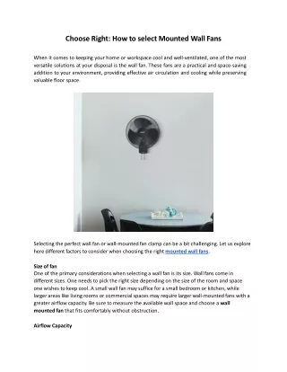 Choose Right How to select Mounted Wall Fans.docx