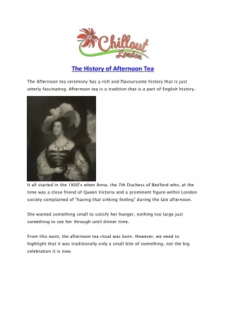 The History of Afternoon Tea