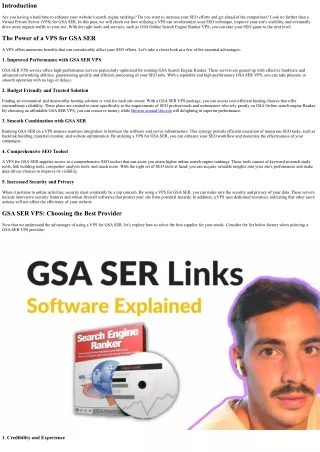 Maximize Your SEO Efforts with a Virtual Private Server for GSA SER