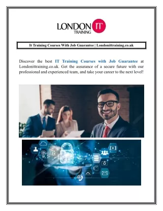 It Training Courses With Job Guarantee  Londonittraining.co.uk