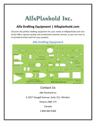 Alfa Drafting Equipment | Alfaplanhold.com