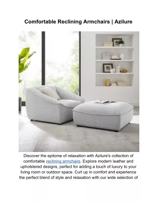 Comfortable Reclining Armchairs | Azilure