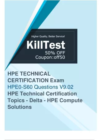 Pass HPE HPE0-S60 Exam with Updated HPE0-S60 Study Guide of Killtest