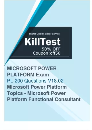 Pass Microsoft PL-200 Exam with Updated PL-200 Study Guide of Killtest