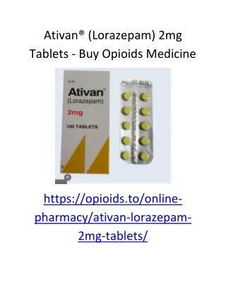 Ativan(Lorazepam)2mg