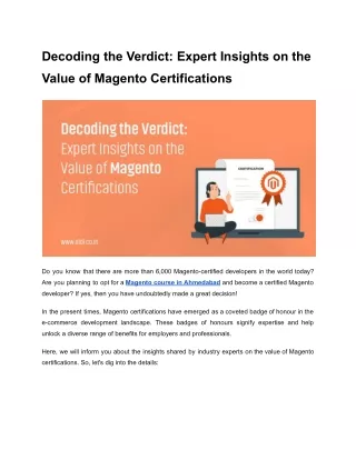 Decoding the Verdict_ Expert Insights on the Value of Magento Certifications