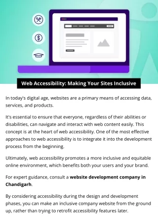 Web Accessibility: Making Your Sites Inclusive