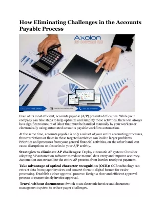 How Eliminating Challenges in the Accounts Payable Process