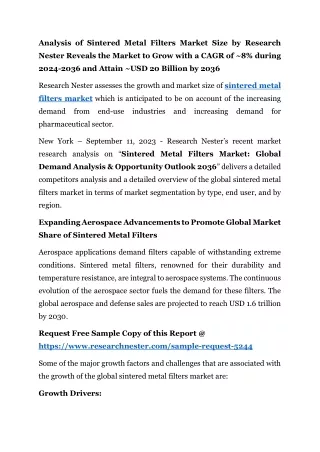 Sintered Metal Filters Market