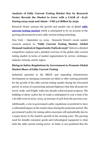 Eddy Current Testing Market