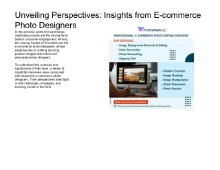 Insights from E-commerce Photo Designers