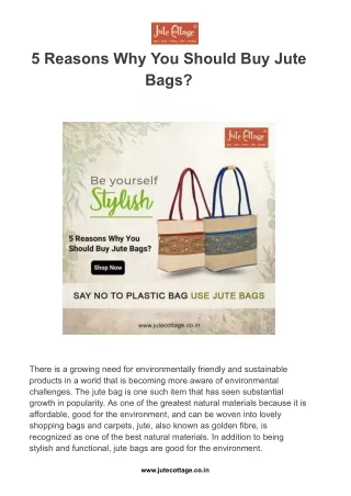 5 Reasons Why You Should Buy Jute Bags_