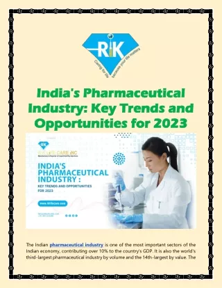 India's Pharmaceutical Industry Key Trends and Opportunities for 2023