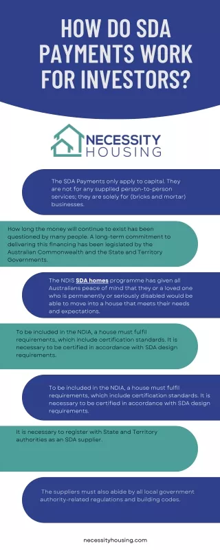 How do SDA payments work for investors