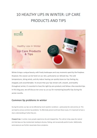 Tips for Healthy Lips in Winter with Biotique