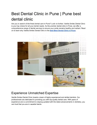 Best Dental Clinic in Pune _ Pune best dental clinic