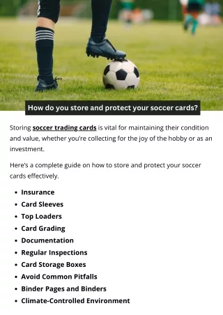 How do you store and protect your soccer cards?