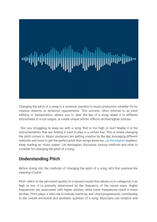 Change the Pitch of a Song with these Methods