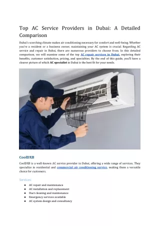 Top AC Service Providers in Dubai_ A Detailed Comparison