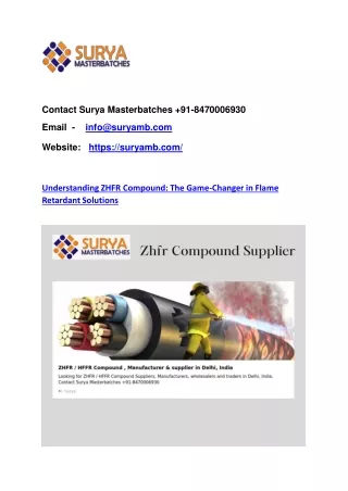 ZHFR Compound Supplier