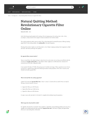 Natural Quitting Method: Revolutionary Cigarette Filter Online