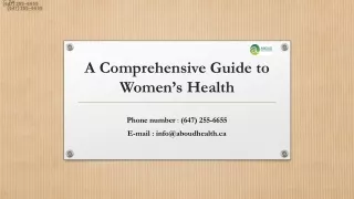 A Comprehensive Guide to Women’s Health