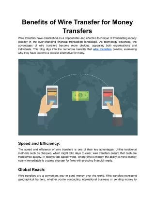 Benefits of Wire Transfer for Money Transfers | Unipay Forex