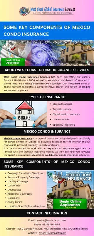 Some Key Components of Mexico Condo Insurance